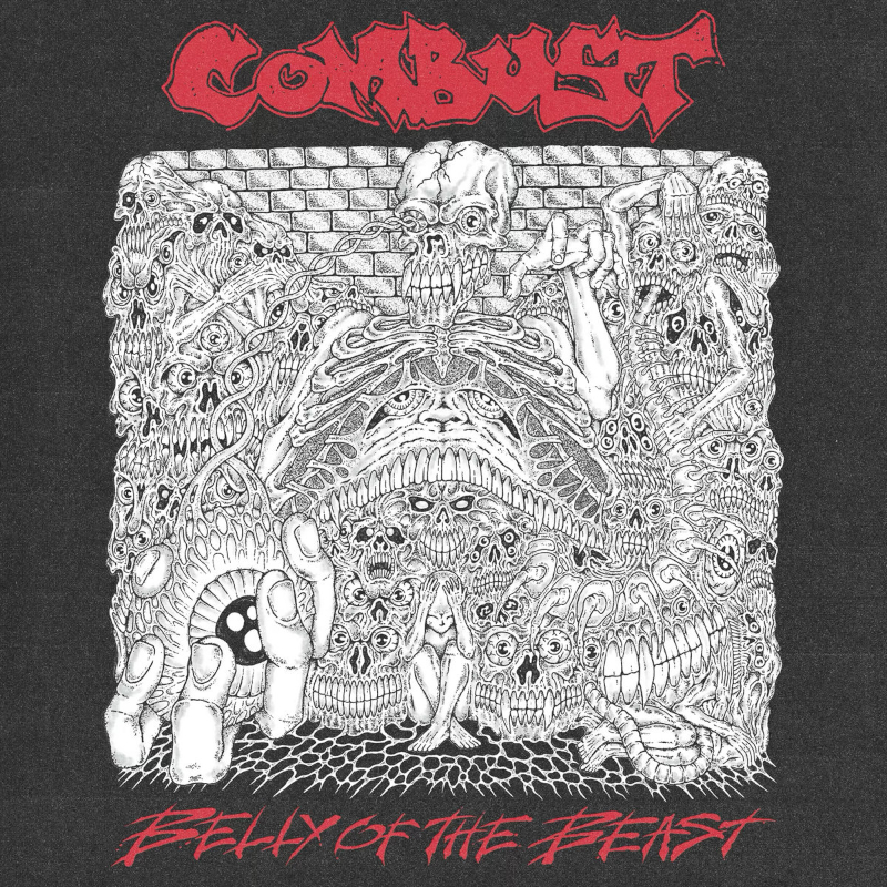 The album artwork for Combust's 'Belly of the Beast'.