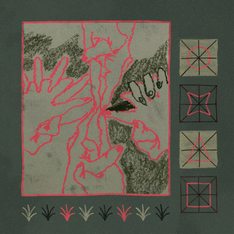 The album artwork for Suitor's 'Saw You Out with the Weeds'.