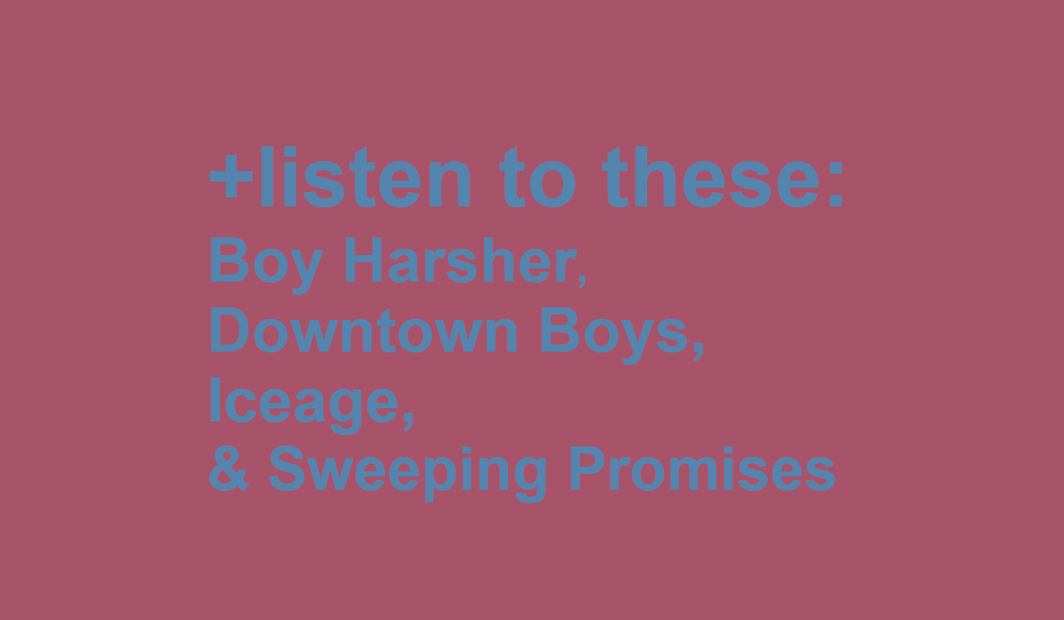 listen to these: Boy Harsher, Downtown Boys, Iceage & Sweeping Promises